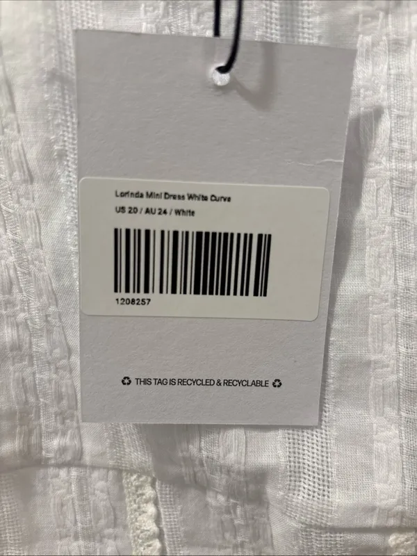 Princess Polly Curve Women’s Lorinda Mini Dress Size 20 White NWT Sorority Rush - Image 7