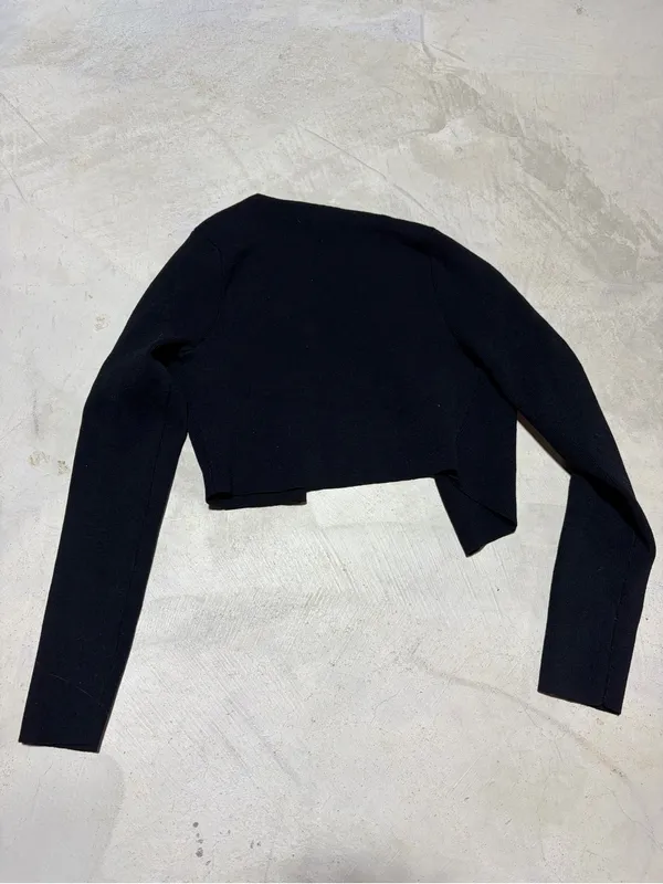 7 for all mankind Black Cropped Open-Front cardigan Sweater XS - Image 8