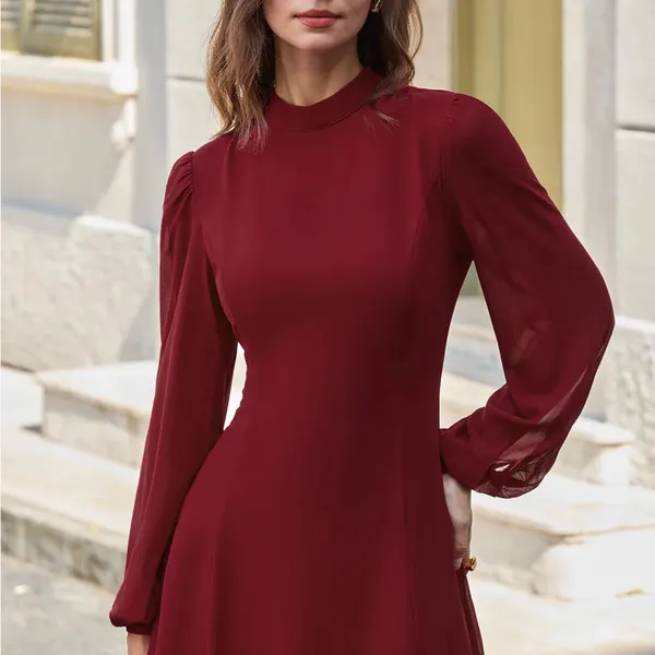 Rihoas Red Mock Neck See - Image 2