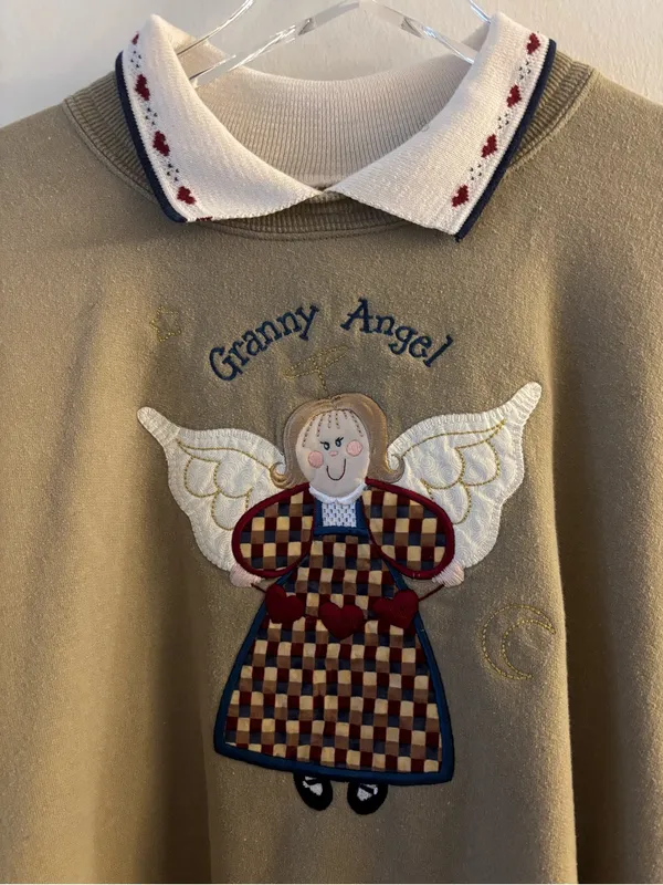 Vintage 90s Top Stitch by Morning Sun Granny Angel Sweater - Image 4