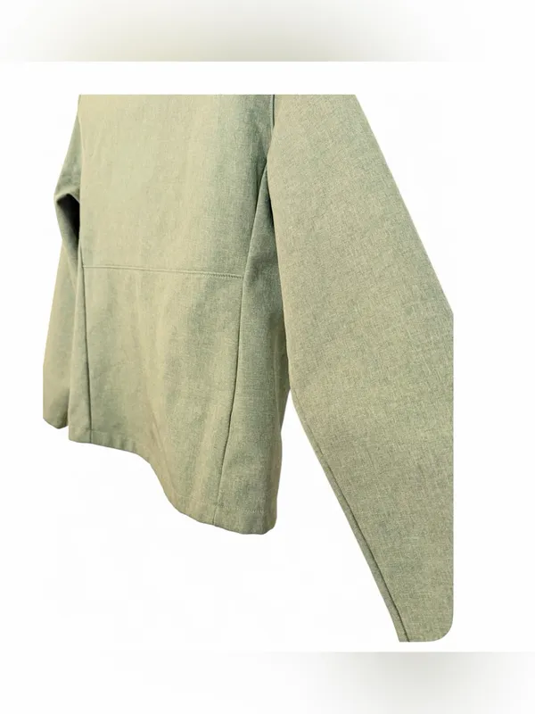 Quince Women’s Soft-shell Fleece Lined Full Zip Heather Olive Oil Jacket Size XS - Image 15