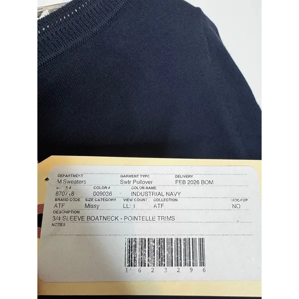 Brand New Ann Taylor Women's Size Small S Navy Blue Pullover Sweater Boatneck - Image 8