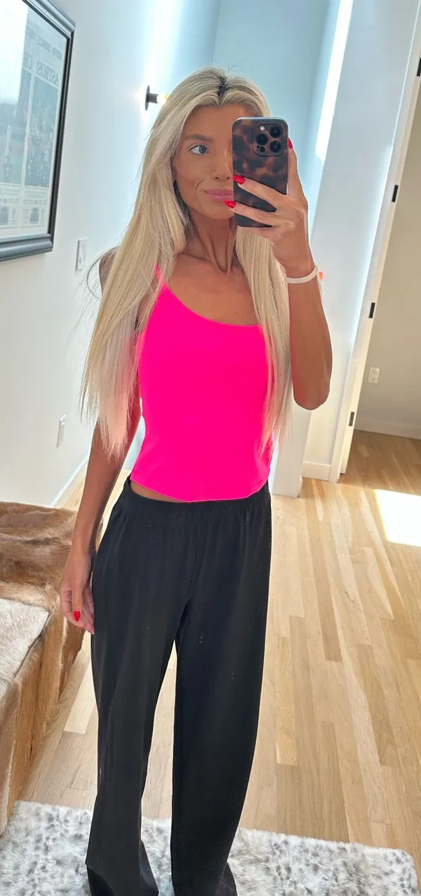 Danielle Guizio Neon Pink Tank Top - Image 2
