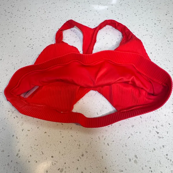 Baltic Born Red Ribbed Twist Front Racerback Sports Bra Size Small S - Image 3