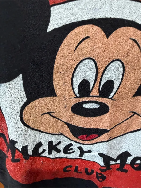 Disney Black Mickey Mouse Club Graphic Tee with Red Logo - Image 6