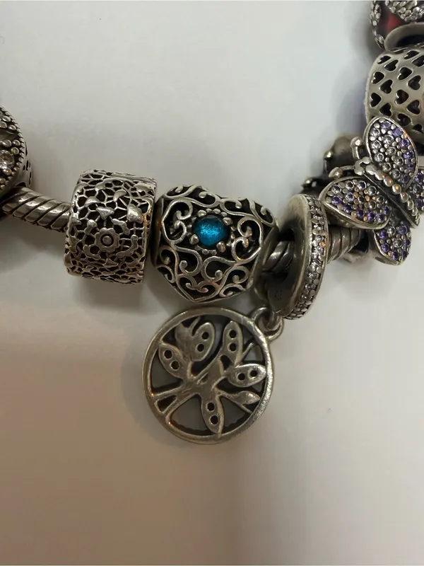 Authentic Pandora Sterling Silver Bracelet with Charm - Image 12