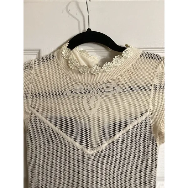 Anthropologie Lia Molly Lanterns Glow Bird Crochet Fit & Flare Mini Dress XS - Image 3