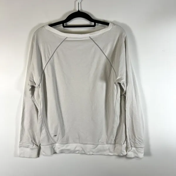 Lululemon Love Pullover Reflective Sweatshirt Top Size 10‎ white Preppy Running - Image 6