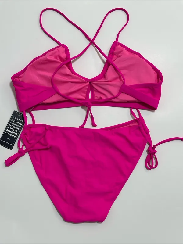 Blooming Jelly Women's Hot Pink Strappy Bikini Set by - Image 2