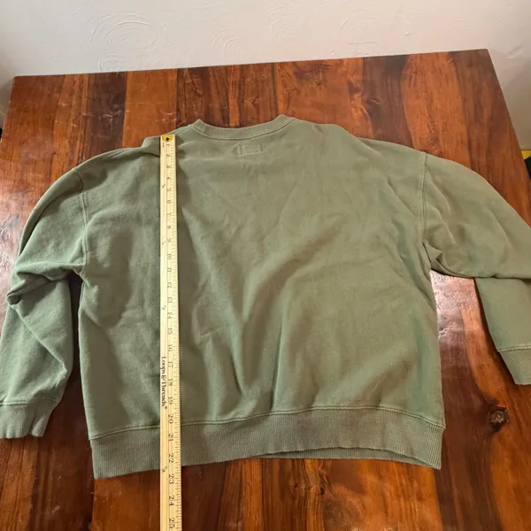 American Eagle Womens Olive Green Graphic Crewneck Sweatshirt Large Relaxed Fit - Image 8