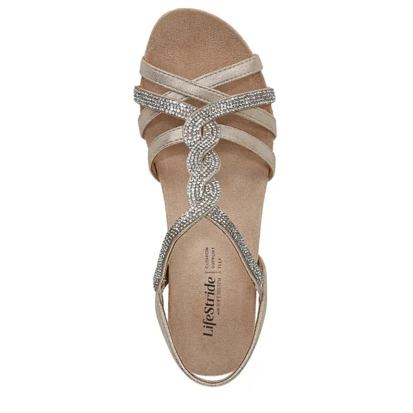 Lifestride Womens Miami Wedge Sandal J3855S1 Platino Gold 9W - Image 12