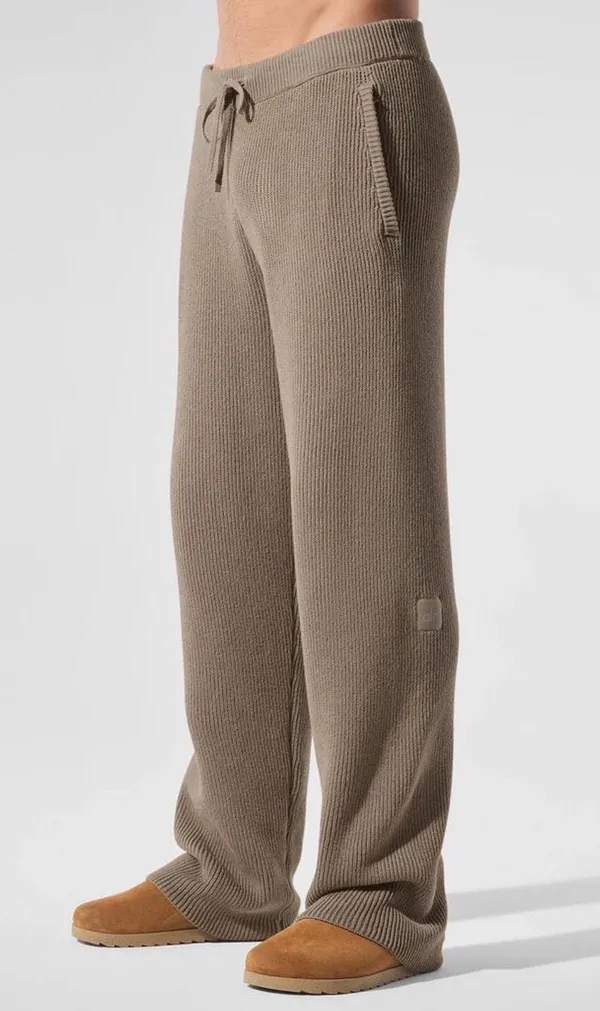 Alo Yoga Domain Rib Knit Sweatpant Gravel S - Image 2