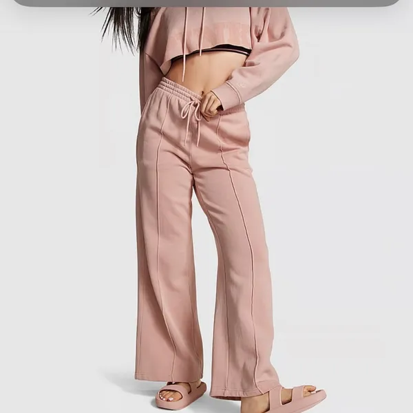 PINK new IVY FLEECE WIDE-LEG‎ SWEATPANTS - Image 4