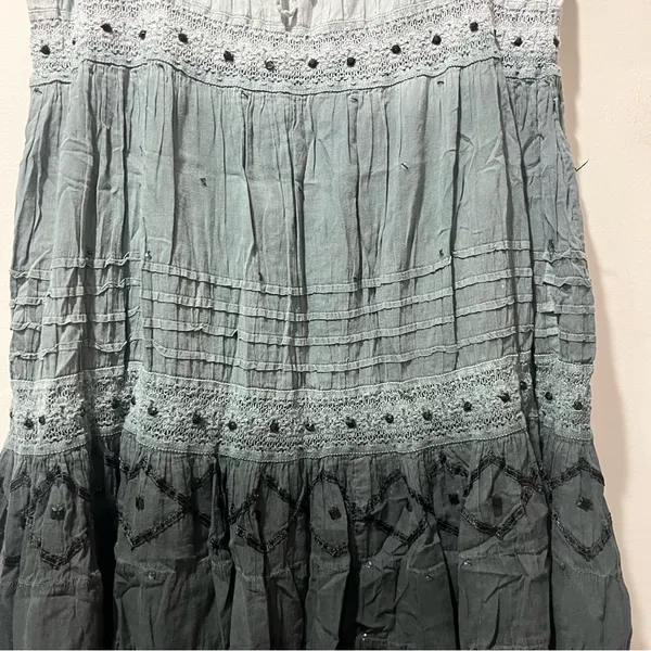 Vintage Molato Maxi Skirt Womens Large Art To‎ Wear Mesh Overlay Boho Artsy Gray - Image 5