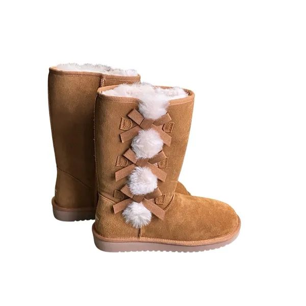 Koolaburra by Ugg Women's Tall Boots‎ Size 8 Chestnut Brown Sherpa Lined - Image 11