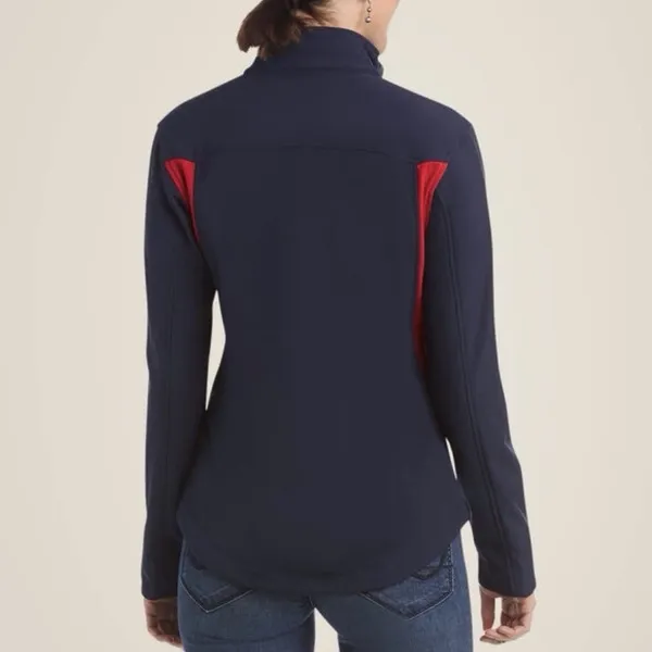 Ariat Team Women's Size XS Jacket Blue‎ & Red Softshell Full-Zip Ariat Spell Out - Image 3