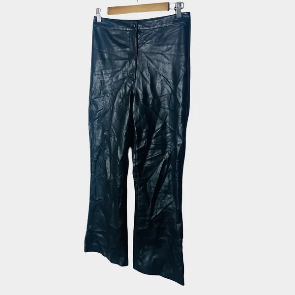 Wilfred Melina Black Vegan Leather High Rise Straight Leg Pants Size 8‎ - Image 7