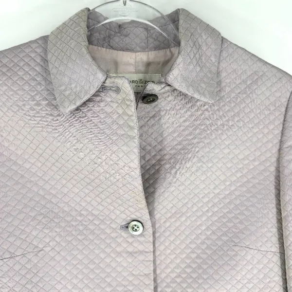 Bernard Zins Paris Mauve Lavender Vintage‎ Quilted Jacket Size 4 - Image 4