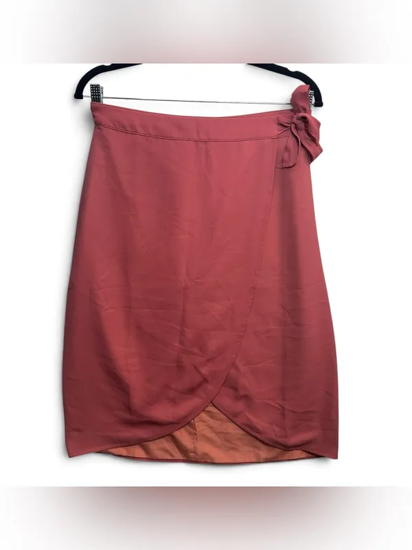 J.Crew Women’s Size 4 Rose Pink Wrap Tulip Pencil Skirt Side Bow Lined - Image 3