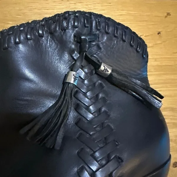 Trask Shelby Black Western Leather Ankle Boot Bootie 9.5 Black - Image 2
