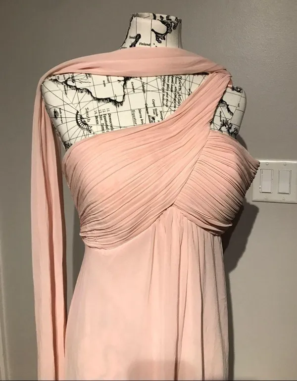 Ever Pretty Chiffon Vintage One Shoulder strap draped accordion Chiffon Formal Evening Gown Dress Asymmetric coquette Gown - Image 2
