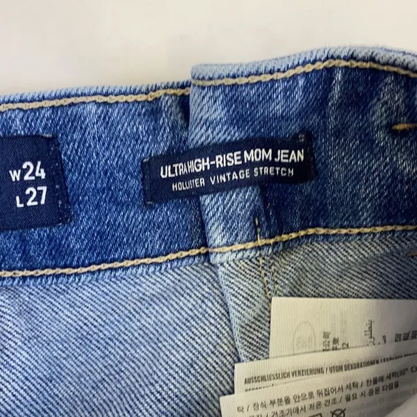 Hollister Ultra High Rise Paper Bag Mom Jeans‎ Size 24 D30 - Image 8