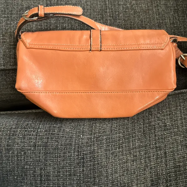 Peach mini leather shoulder bag Orange - Image 3
