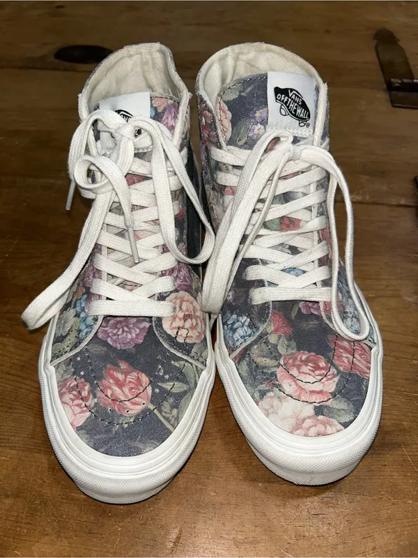 Vans Sk8-Hi Women’s Floral High Top Sneakers Black Multi Size 6 - Image 5