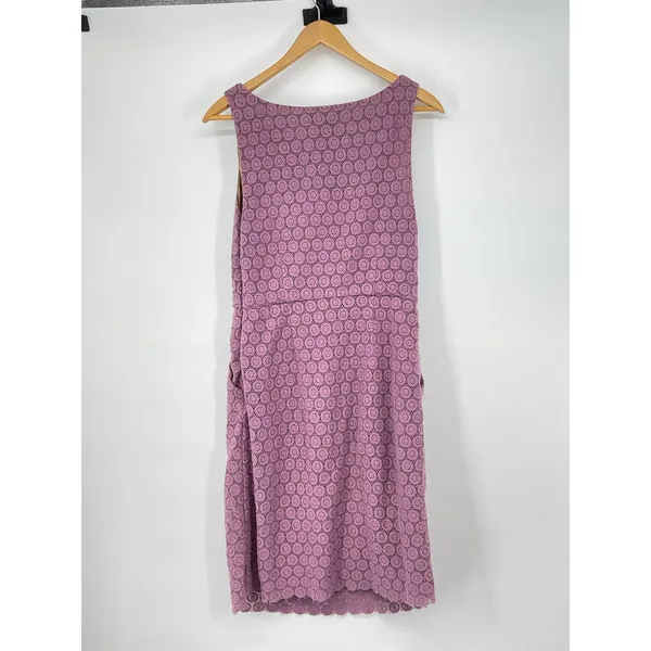 Maeve Anthropologie Lilac Lace Eyelet‎ Sheath Dress Women's Size 6 Sleeveless - Image 2