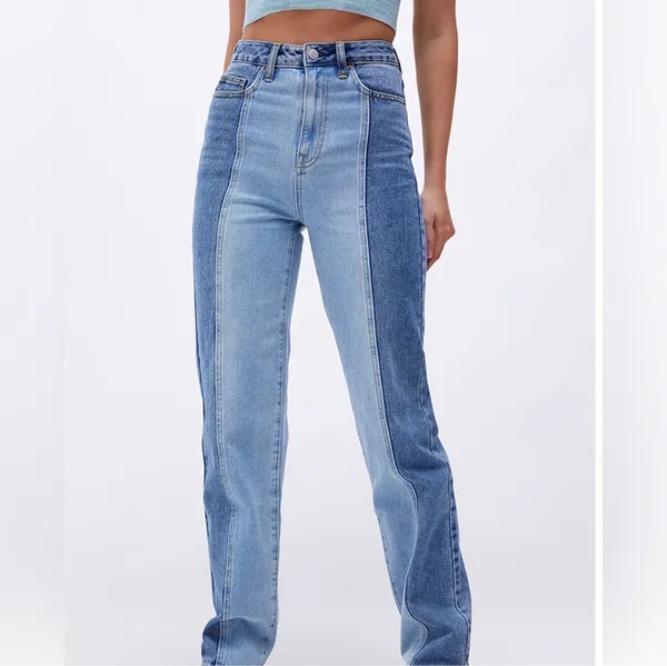 Pacsun Eco Two-Tone '90s Boyfriend Jeans High-rise Straight leg Size 24 - Image 13