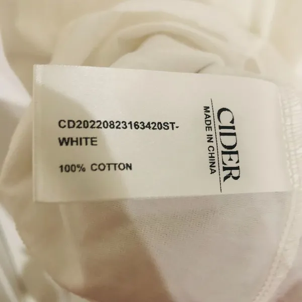 Cider Oversized Tee Curve Cotton Short‎ Sleeve Women's Top White Size 1XL NWT - Image 7