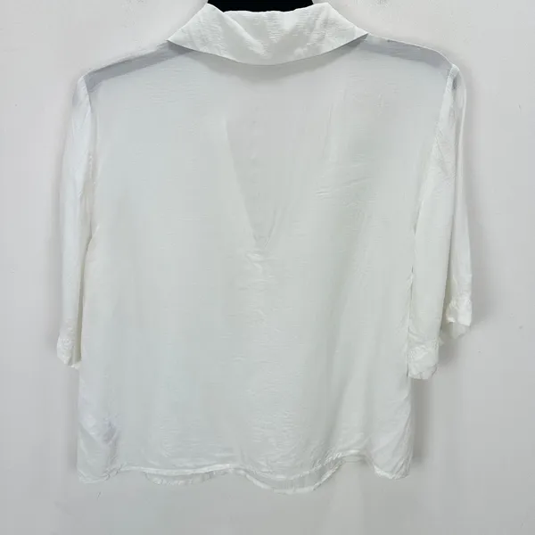 J.Crew Bungalow Popover Top Crepe De Chine Viscose Minimalist Ivory Small - Image 8