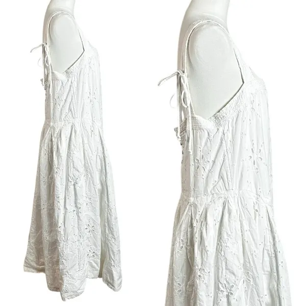 Free People Ethereal Cottage Primavera Lace Eyelet Midi Dress White Size Small - Image 9
