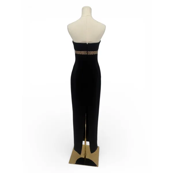 Jovani Strapless Black Column Gown Beaded Waist Sz 4‎ New - Image 6