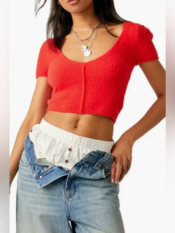 Free People Intimately Keep Me Warm Crop Sweater - Image 2