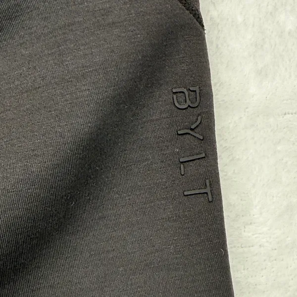 BYLT Premium Basics Lounge Pants Drawstring Pockets Split‎ Hem Black Size M Size M - Image 13