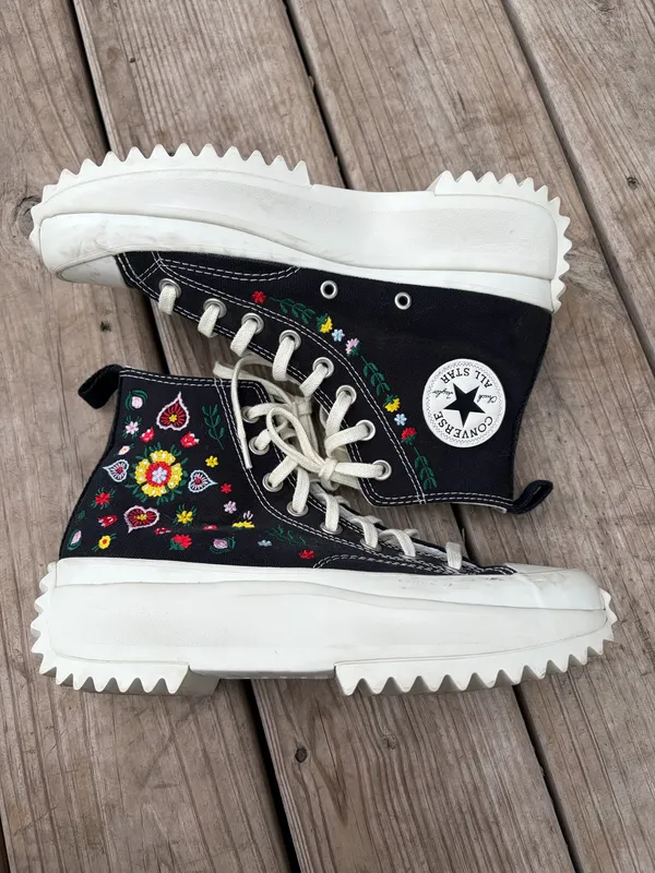 Converse Run Star Hike High Top Sneaker Black Embroidered - Image 10
