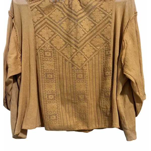 Free People Mae Tunic Top Ruched Pleated Blouse Russet Orange Women's Size XS‎ - Image 6