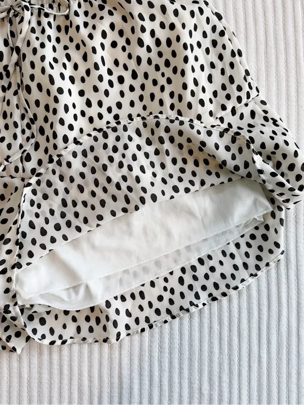 Altar'd State Black and White Polka Dot Ruffle Romper - Image 8