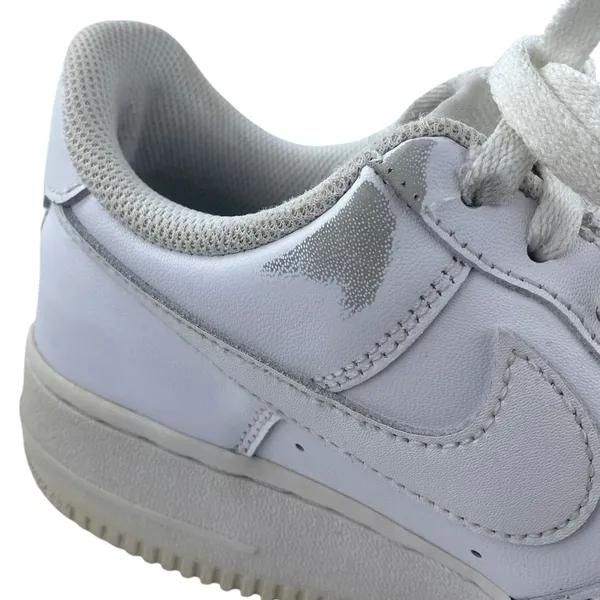 Nike Air Force 1 Women's White Leather Low Top Lace Up Athletic Sneakers Shoes 8 - Image 6