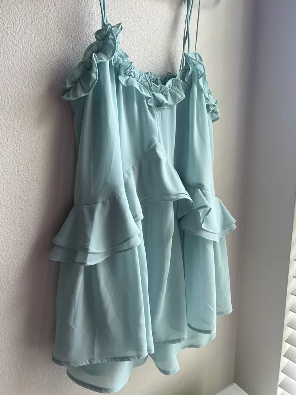 Boutique Mint Blue Ruffle Romper - Image 5