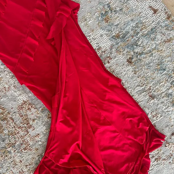 White Fox Boutique Red Strapless Maxi Dress - Image 3