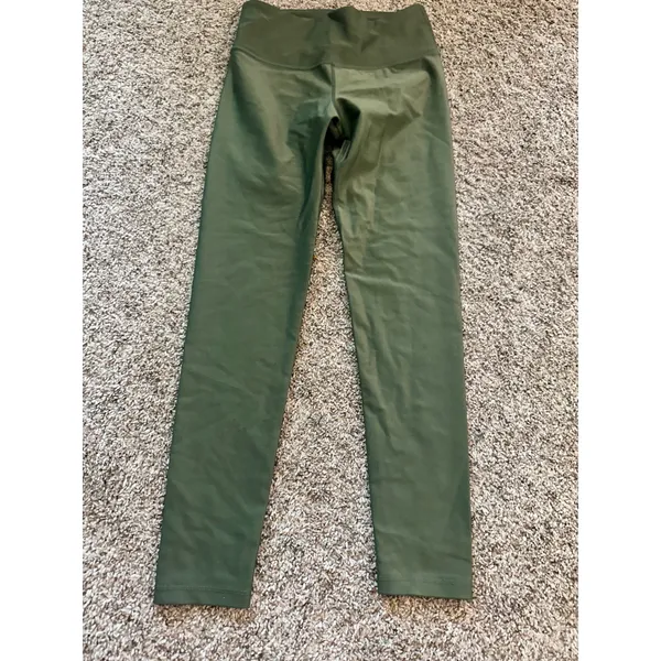 Noli Yoga Liquid Legging Hunter Green High Rise Shiny Metallic Workout Small - Image 3