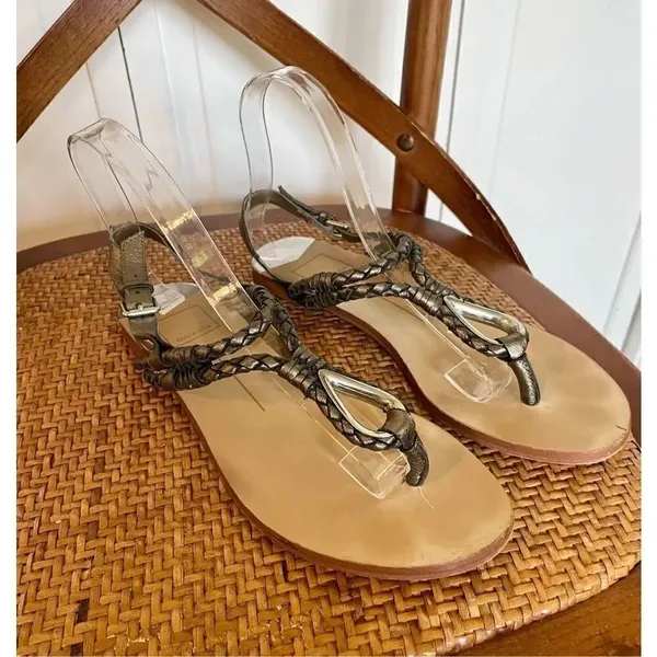 Dolce vita Dixon pewter braided strap sandals 8.5 - Image 8