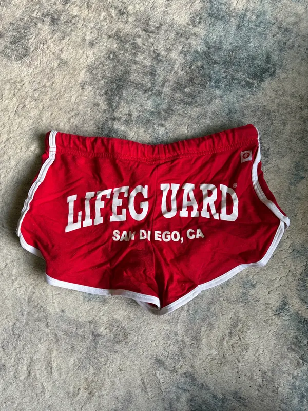 Lifeguard Sweat Shorts Red Size M - Image 2