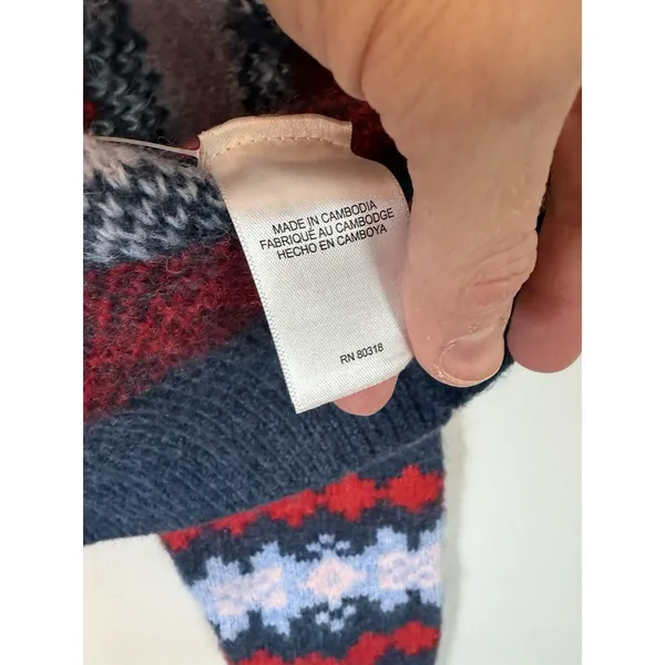 Lucky Brand Fair Isle Wool Brand Cardigan Sz S NWT With Flaw READ $128 - Image 8