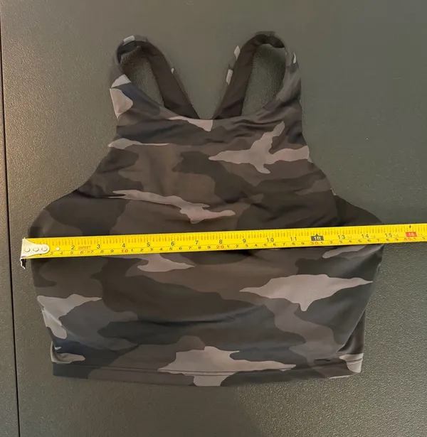 Athleta High-Neck Racerback Cropped Sports Bra Camo Print Medium‎ - Image 4