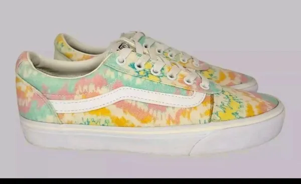 Vans Women 8 Psychedelic Tie Dye Pastel Old Skool Low Shoes Sneakers 500714 - Image 7