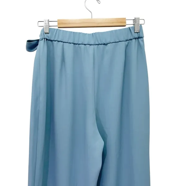 Halara Flex High Waisted Tie Side Wide Leg Work Pants Blue Wrap Size Medium - Image 7