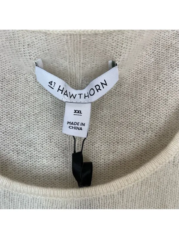 41 Hawthorn 100% Cashmere Striped Scoop Neck Sweater Size XXL Luxury Plus Size - Image 3